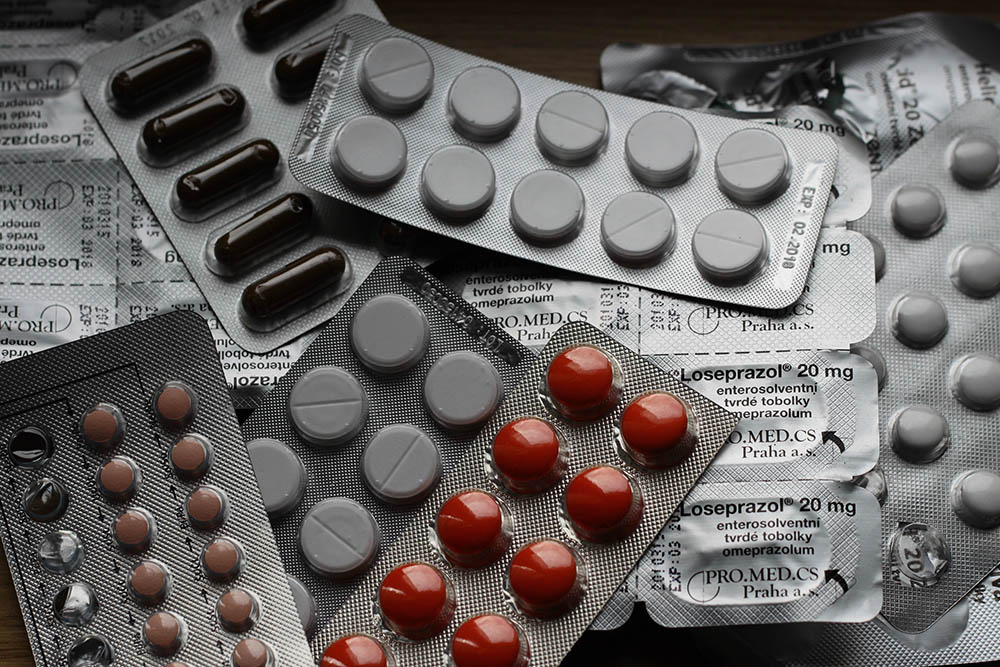 various pills in packaging