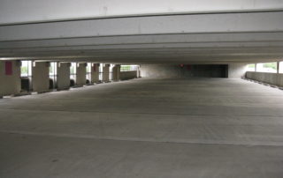 an empty concrete parking garage