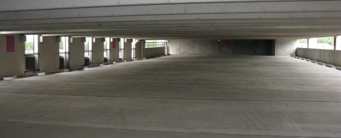 an empty concrete parking garage
