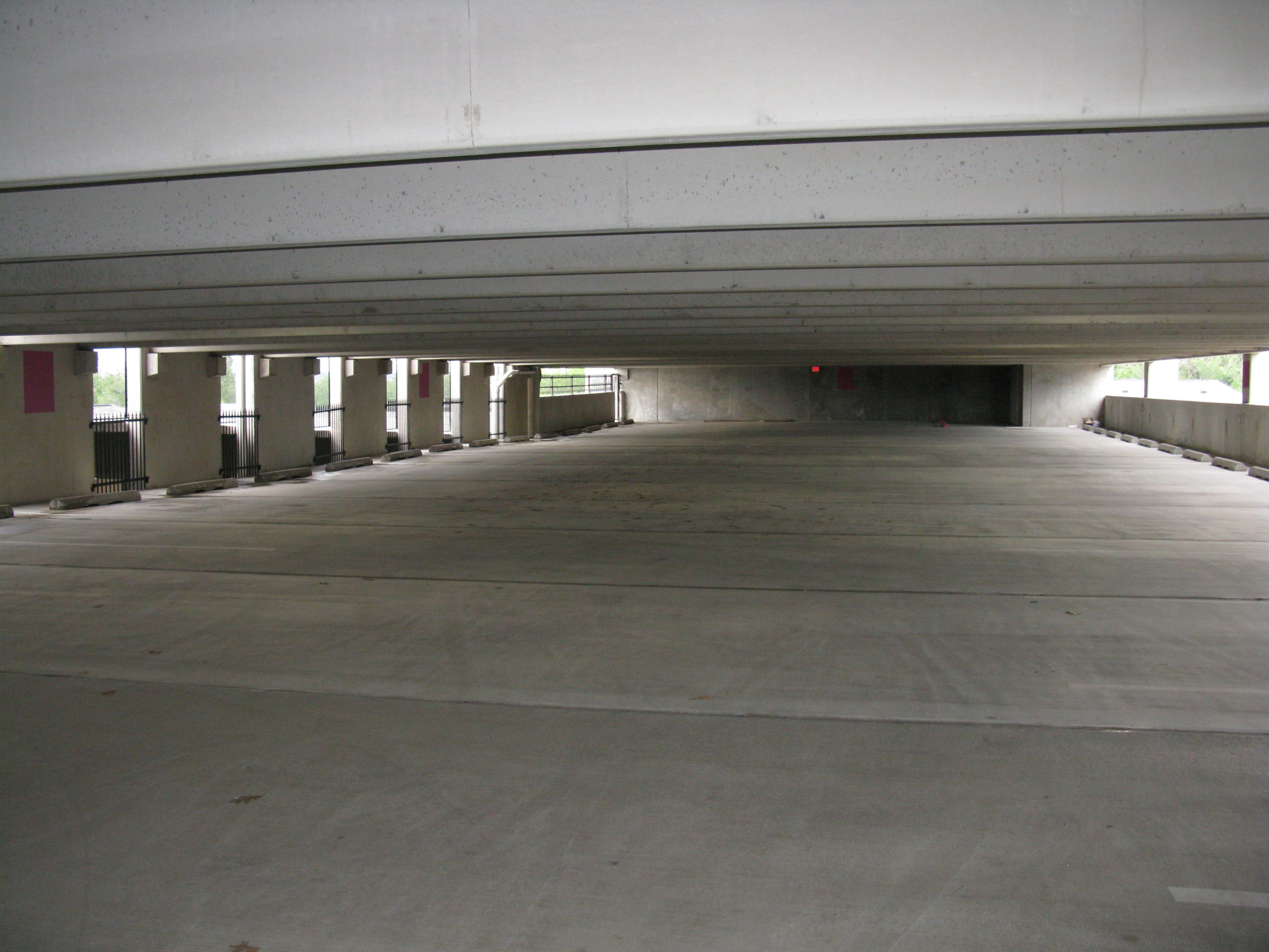 an empty concrete parking garage