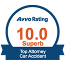 avvo rating top attorney car accident badge