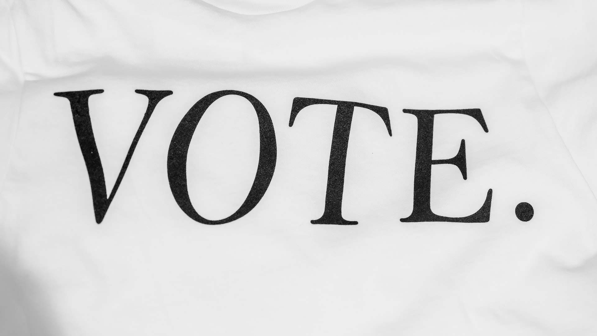 the word vote printed on fabric